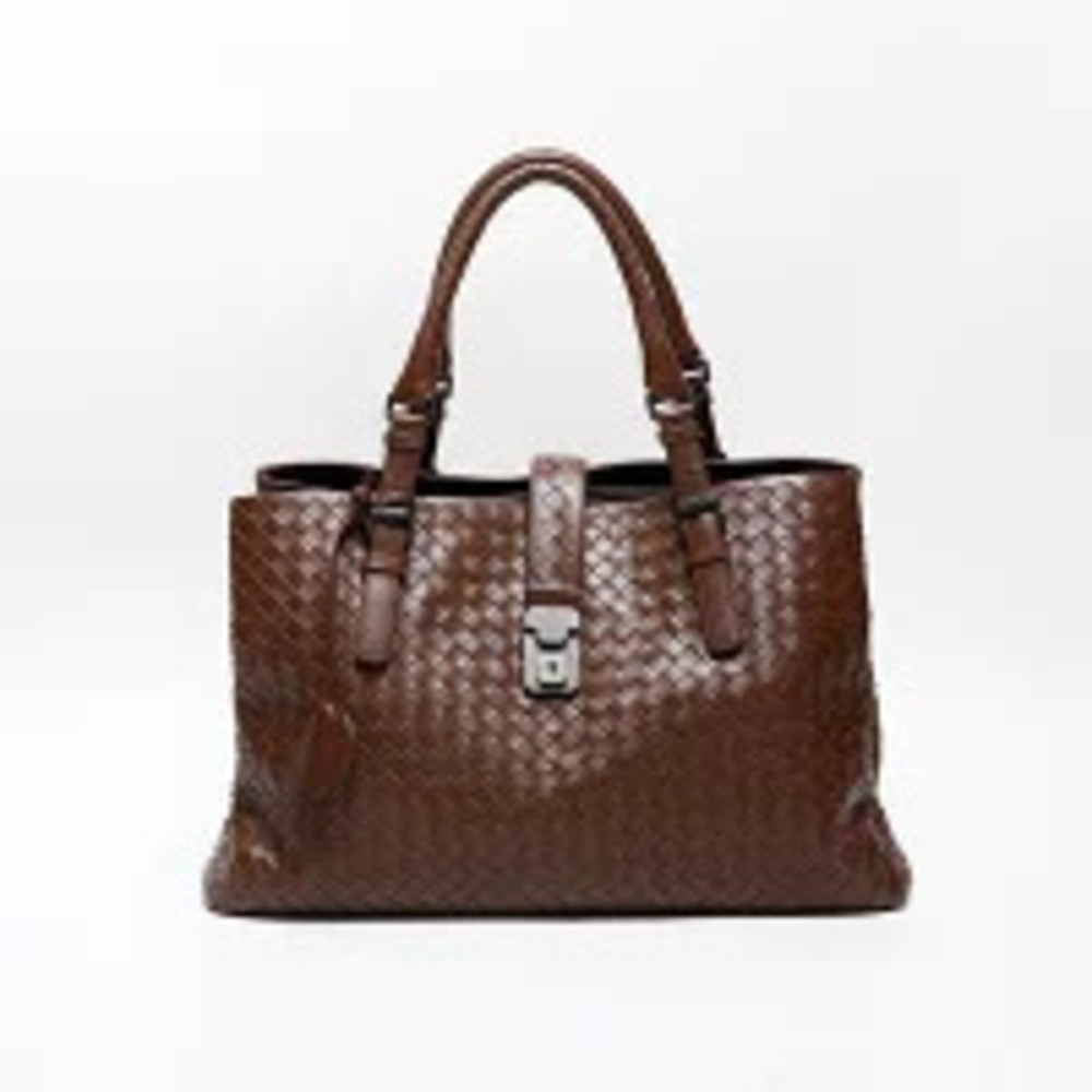 Bottega Veneta Intrecciato Roma Handbag Brown